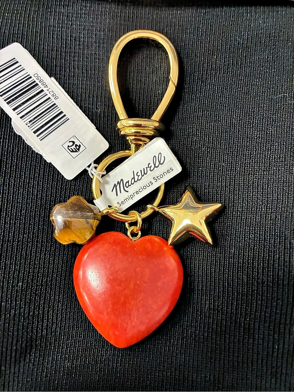 Madewell Heart Star Gem Keychain NWT, new w tag